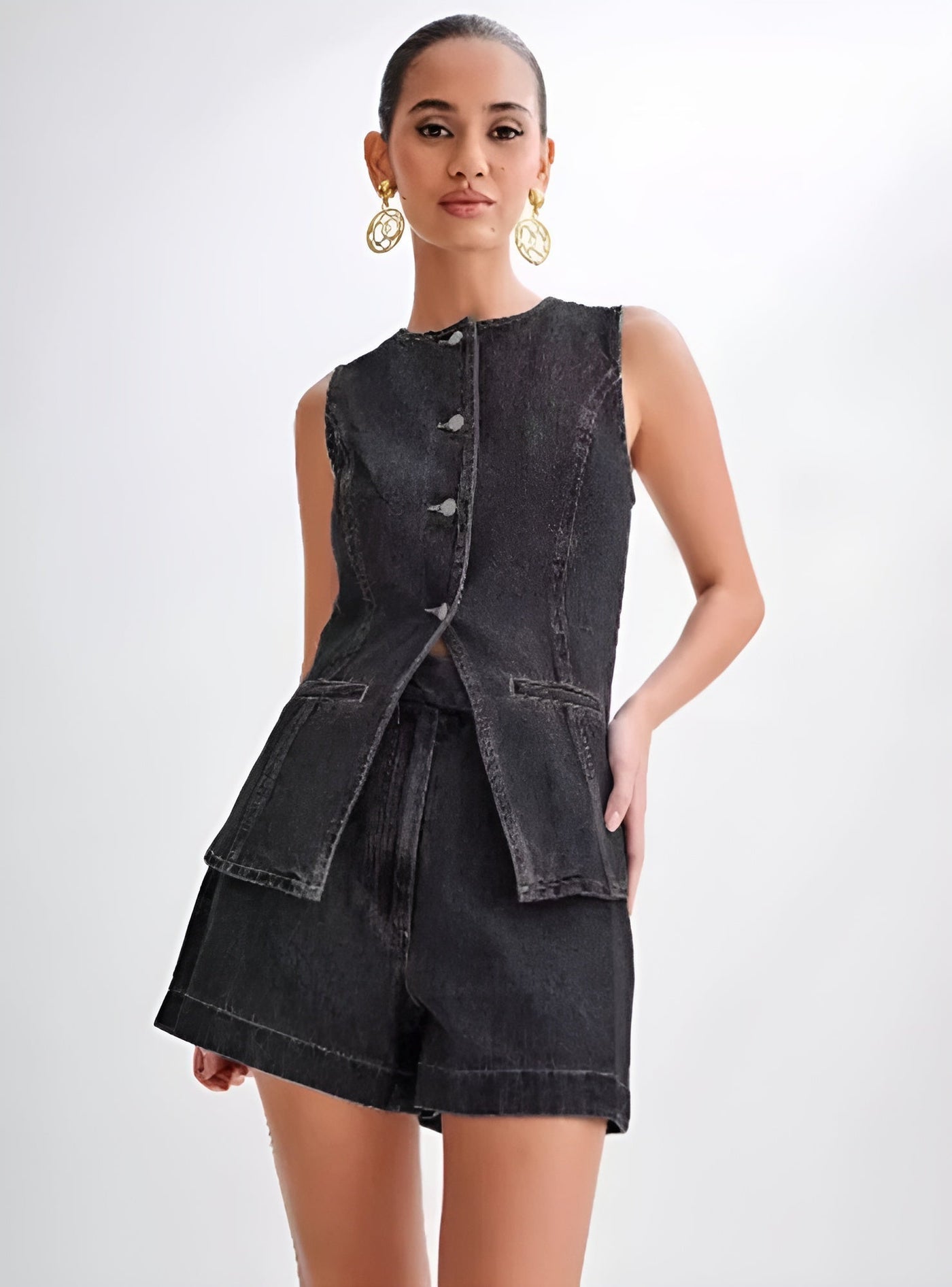 Mira™ | Trendigt denimset med knappar